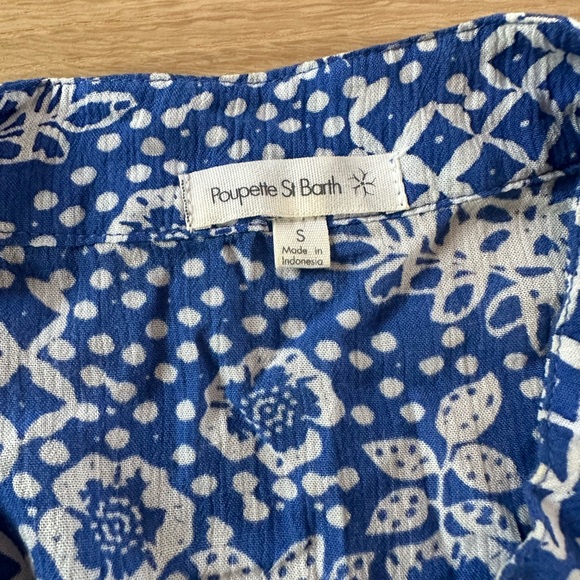 Poupette St Barth Elodie Tassle Mini Dress in Blue Garden - S - Picture 6 of 12